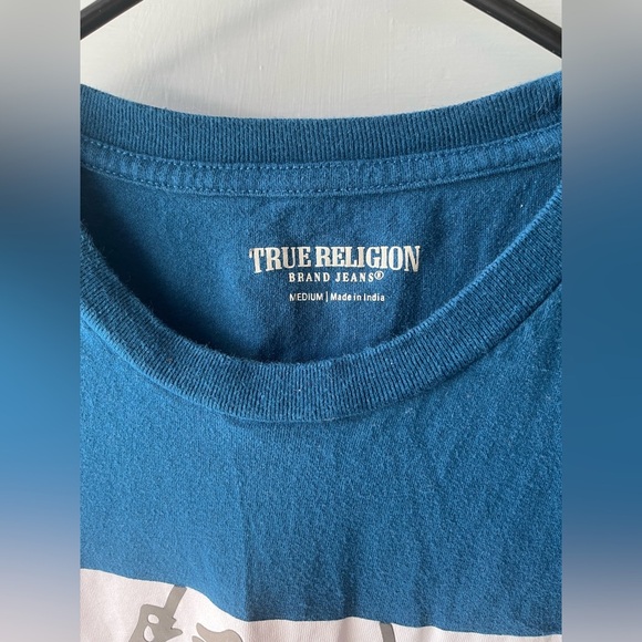 True Religion Blue Graphic T-Shirt, Women’s Sz M - Picture 6 of 10